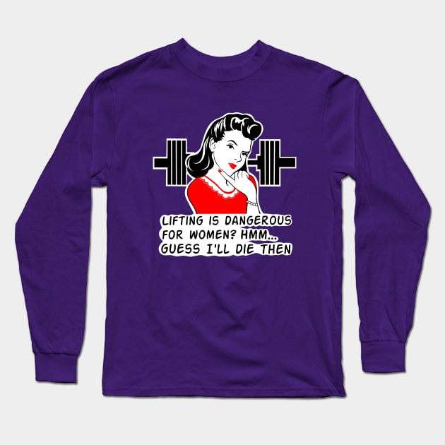 weightlifting women, gym girl, fitness, fitness girl Long Sleeve T-Shirt by TimAddisonArt